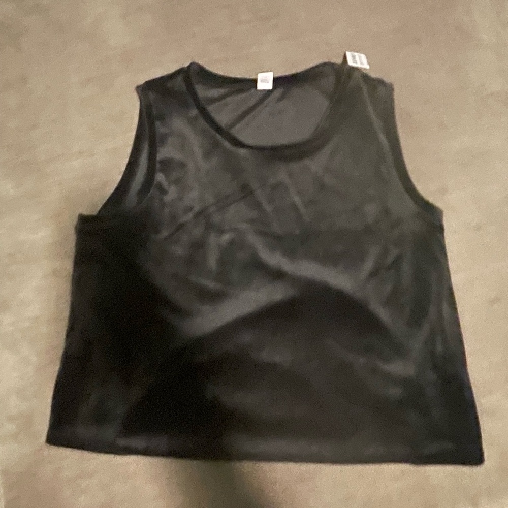 Old Navy Black Boxy Sleeveless Crop Top